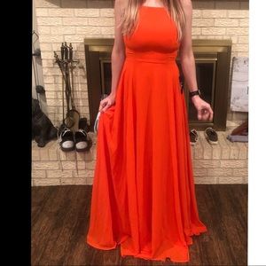 Lulus Strappy To Be Here in Orange Maxi Dress